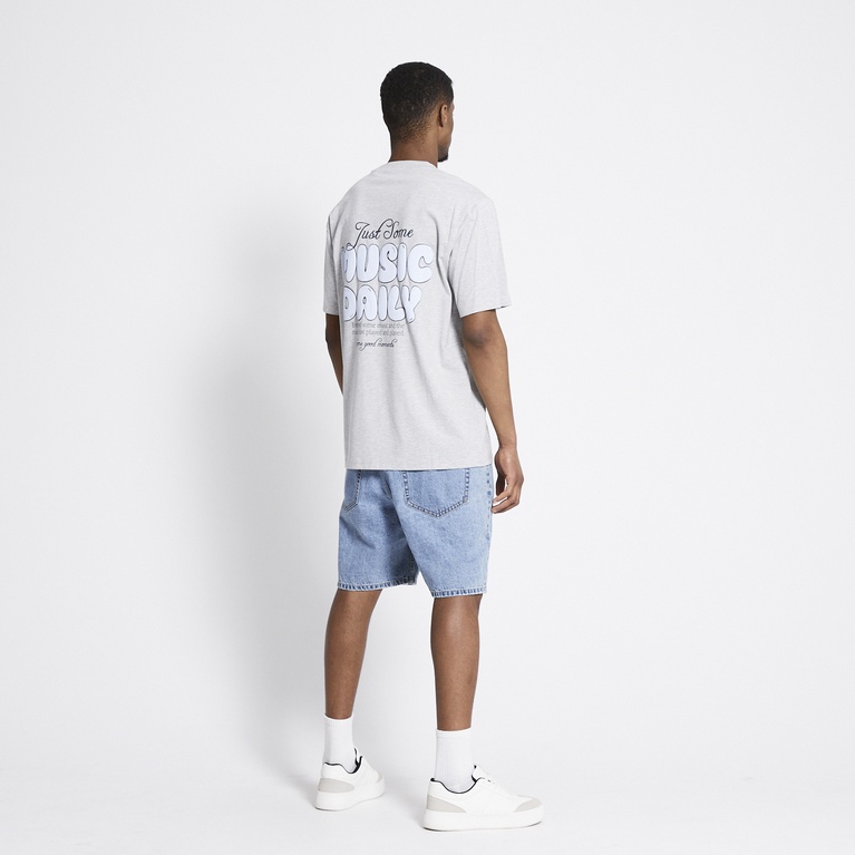 Printed tee "West" Light greymelange